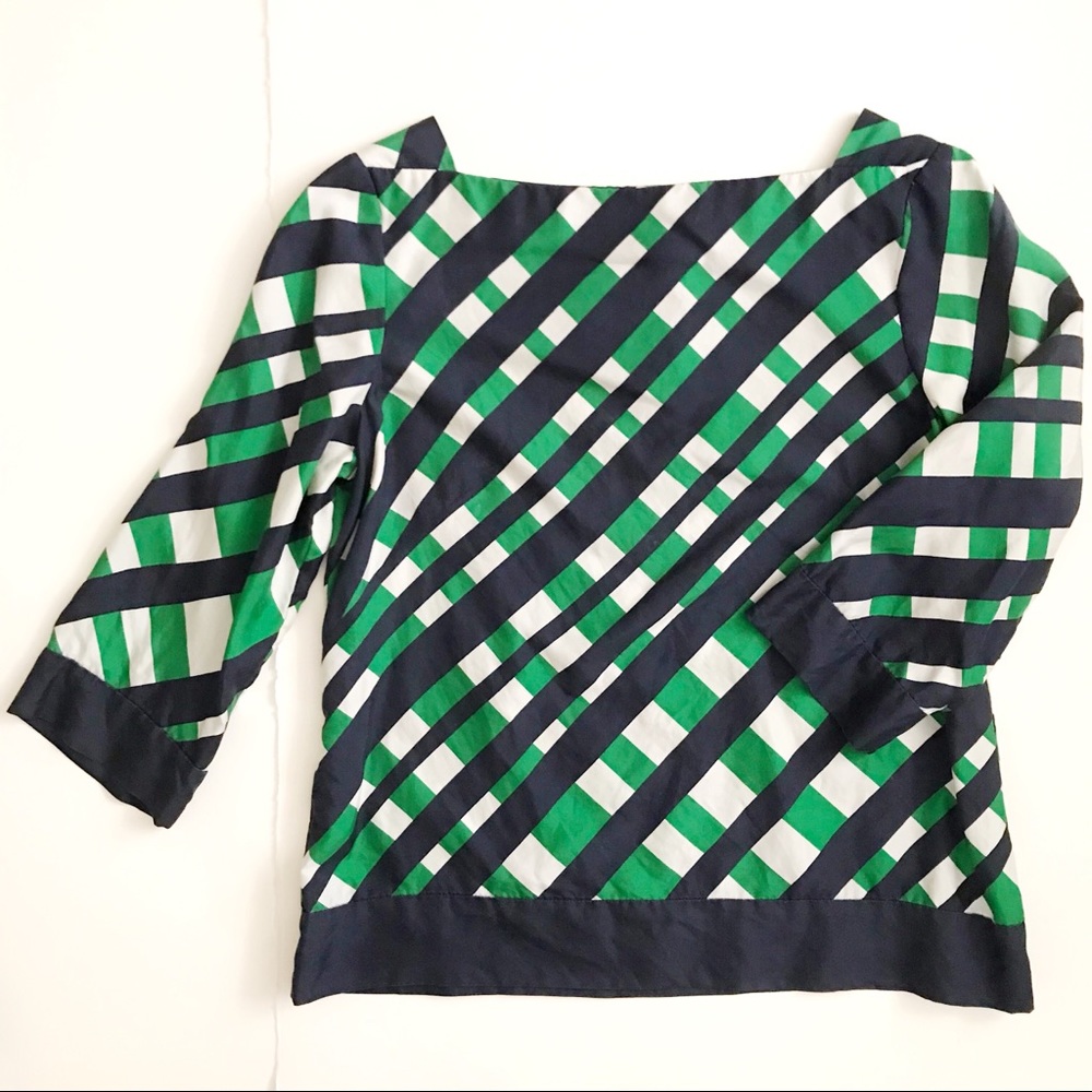 Anne Taylor Plaid Silk Top